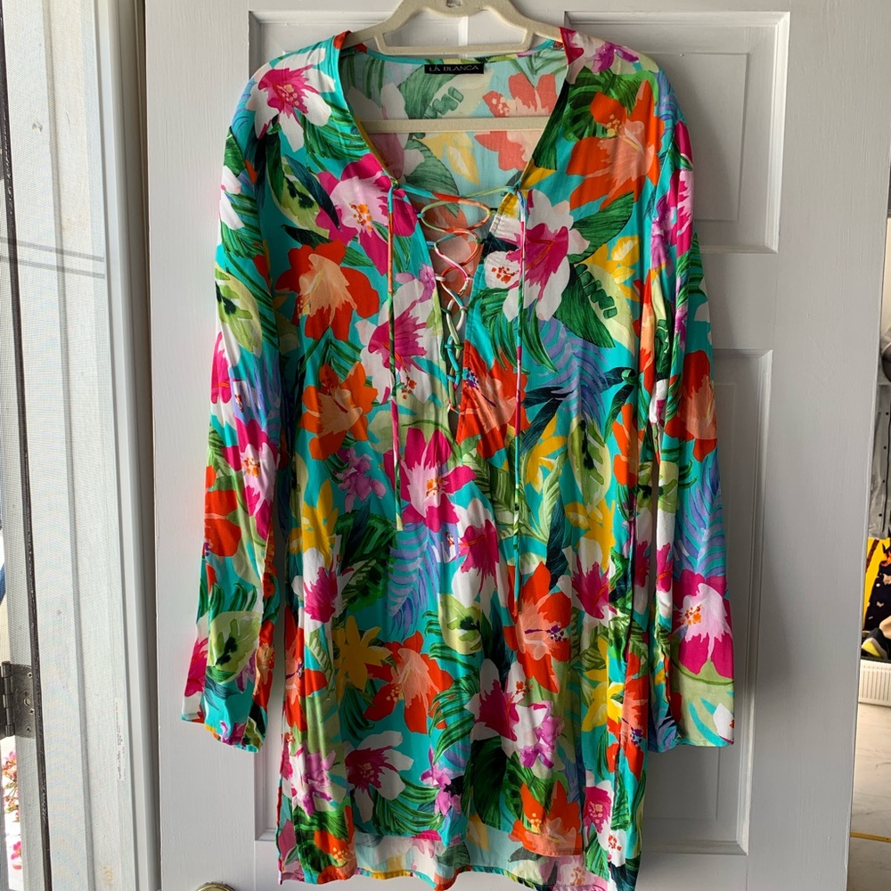 La Blanca tropical beach coverup
